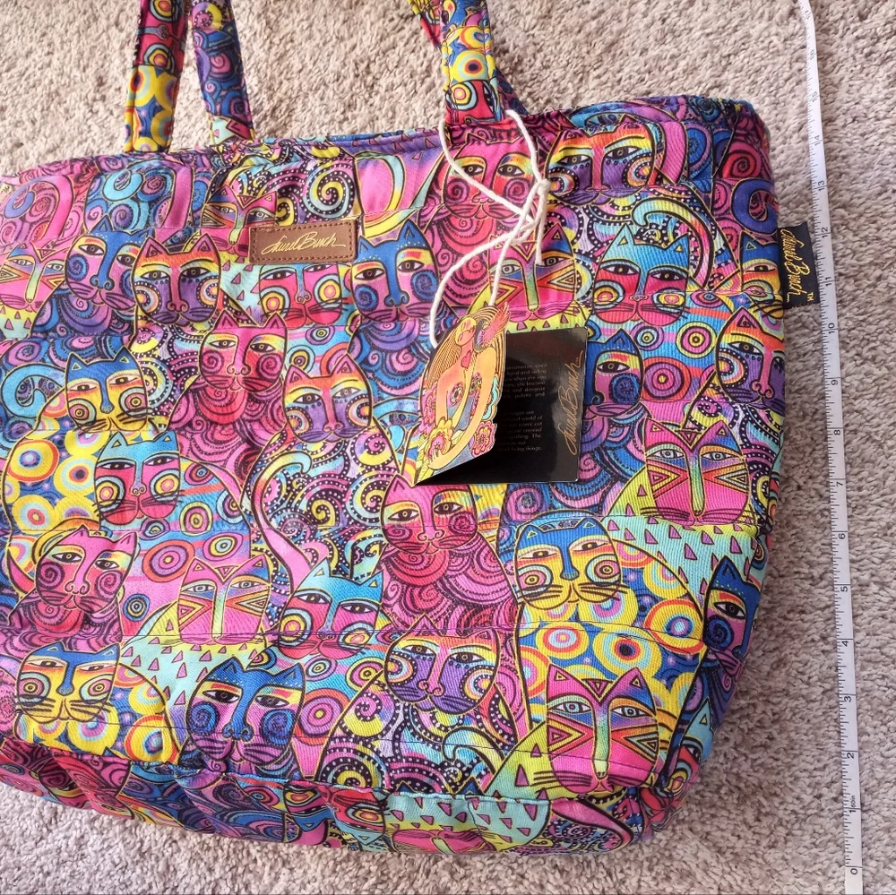 NWT Laurel Burch Cat Tote Bag, Purse - Picture 3 of 8